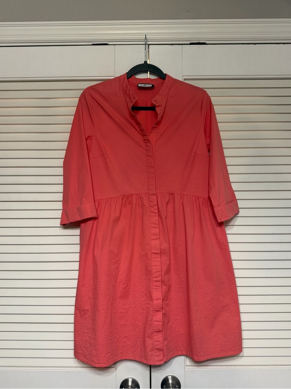 Tuckernuck Coral
Royal Shirt Dress Mandarin Collar 100% Cotton - Large EUC
